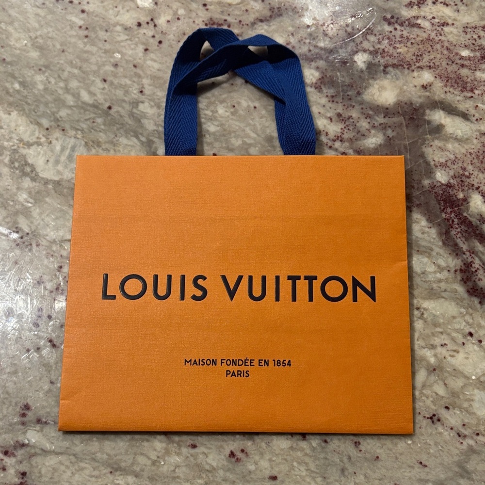 Louis Vuitton Bold Orange Tote with Blue Handles